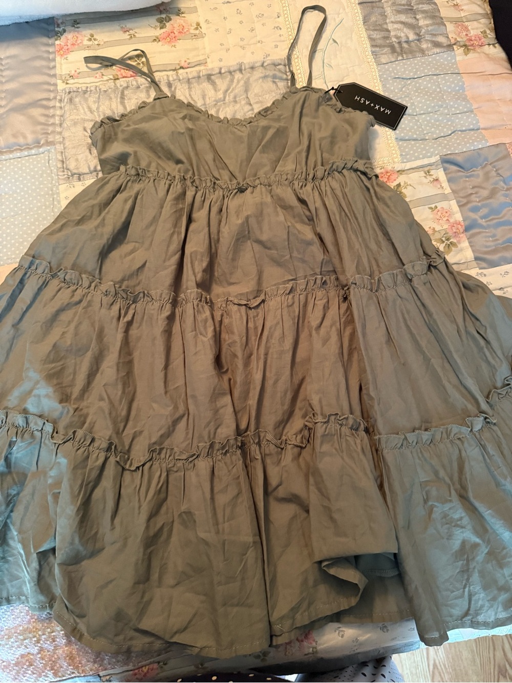 Maxx & Asha Olive Tiered Sundress